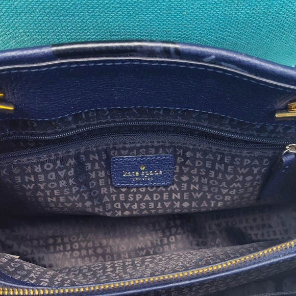 Kate Spade Blue and White Shoulder Bag with Floral Design - Picture 12 of 14